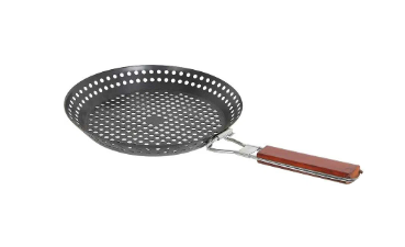 Решетка для барбекю круглая  дерев. ручкой Fry-3073(30.5*4см) — Posudio