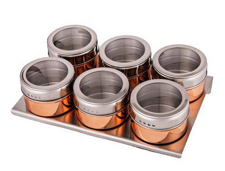 НАБОР ДЛЯ СПЕЦИЙ AGNESS 7 ПР. НА МАГНИТАХ, В Т.Ч. МЕТАЛ.ПОДСТАВКА 20*13*5 СМ 912-041 фото 1 — Posudio