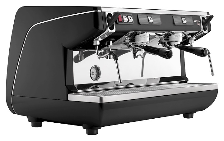 Кофемашина Nuova Simonelli Appia Life 2Gr S черная, высокие группы, экономайзер, полуавтомат фото 1 — Posudio