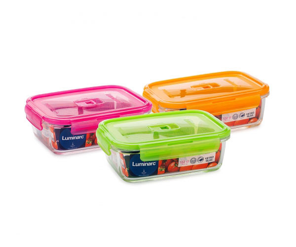 Контейнер прямоугольный 1.22л Luminarc Pure Box Active Neon Mix P4565 фото 1 — Posudio