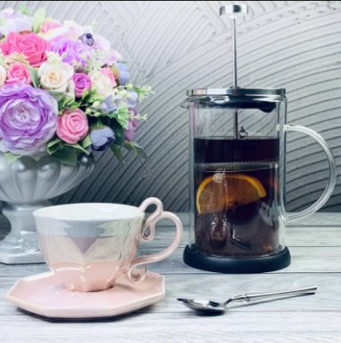 139-028 Френч-пресс двойными стенками 1000мл. в под.уп.(х12)Стекло — Posudio