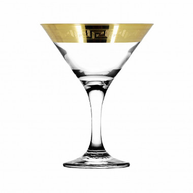 Набор 6 бокалов для мартини с рис &quot;Версаче Голд&quot; (Гусь Хрустальный) TAV91-410 — Posudio