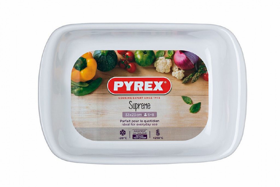 Форма для запекания и выпечки SUPREME белая 33*23см. прямоугольная фото 1 — Posudio