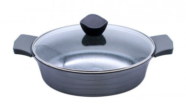 Жаровня 28см с/кр а/пр 3,8л [ГРАФИТ] &mdash; Posudio