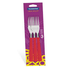 Вилка столовая красн. 3шт New Kolor &mdash; Posudio