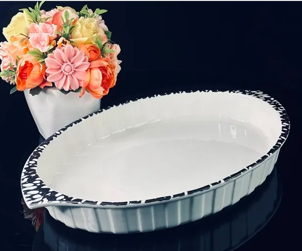 Блюдо овальное для запекания 33см в под.уп.(х12)Фарфор 142-101 фото 1 — Posudio