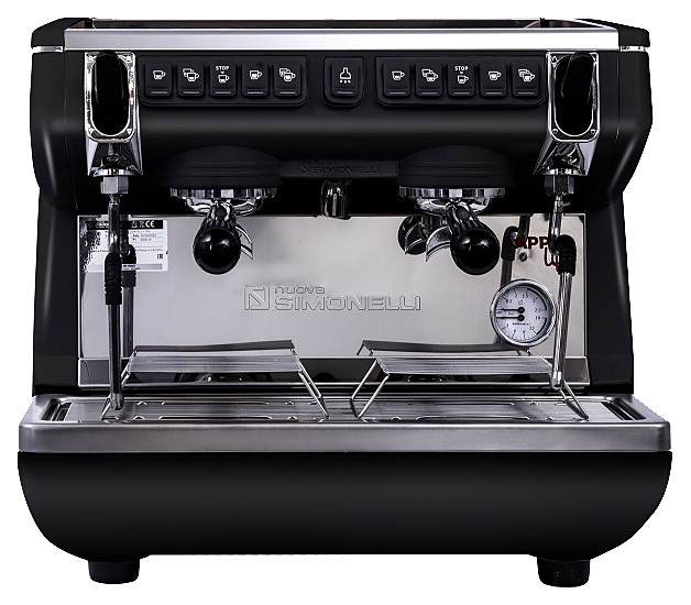 Кофемашина Nuova Simonelli Appia Life Compact 2 Gr V черная, высокие группы, экономайзер, автомат фото 1 — Posudio