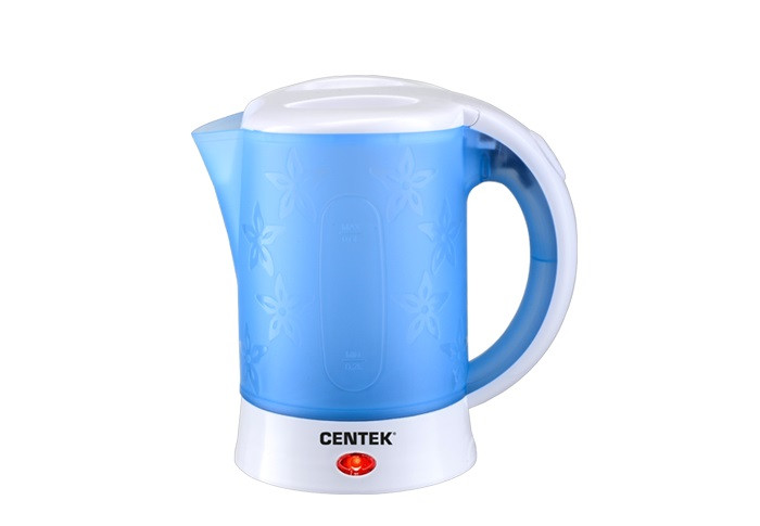 Чайник дорожный Cеntek  CT-0054 (бело-синий) 600Вт  600мл фото 1 — Posudio