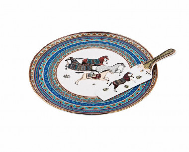 Тортовница с лопаткой"Лошади" 30см. &mdash; Posudio