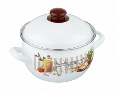 Кастрюля эмал. сфер. &quot;Италия&quot; 3,6л — Posudio