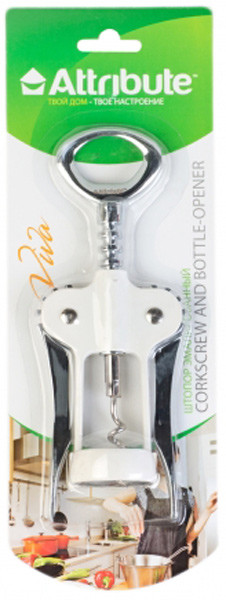 Штопор- открывалка эмал.17см VIVA White &mdash; Posudio