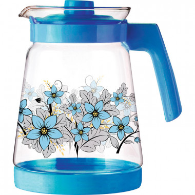 Кувшин, PENTOLA-2500, объем: 2,5 л, из жаропрочного стекла, с пластик ручкой, синий — Posudio