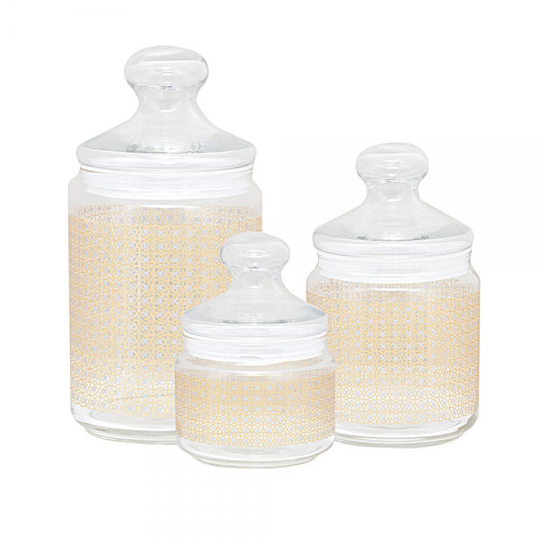 Набор банок 3шт Luminarc Gelaxy Gold L2803 фото 1 &mdash; Posudio