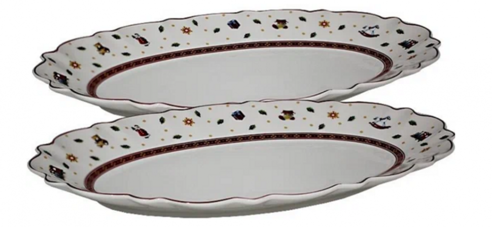 Набор из 2 овальных блюд 35см. НОВЫЙ ГОД в под.уп.(х12) Фарфор 105-610 фото 1 — Posudio