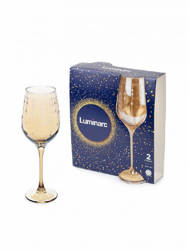 Набор бокалов для вина Золотой мед и звезды СЕЛЕСТ 350мл 2шт — Posudio