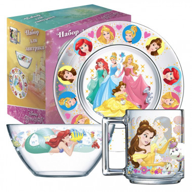 Набор для завтрака 3 предмета ПРИНЦЕССЫ &mdash; Posudio
