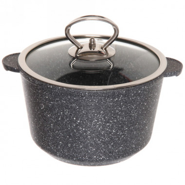 Кастрюля 1,5л со стек.крыш. Мрамор (Деко), КС-150МВ — Posudio