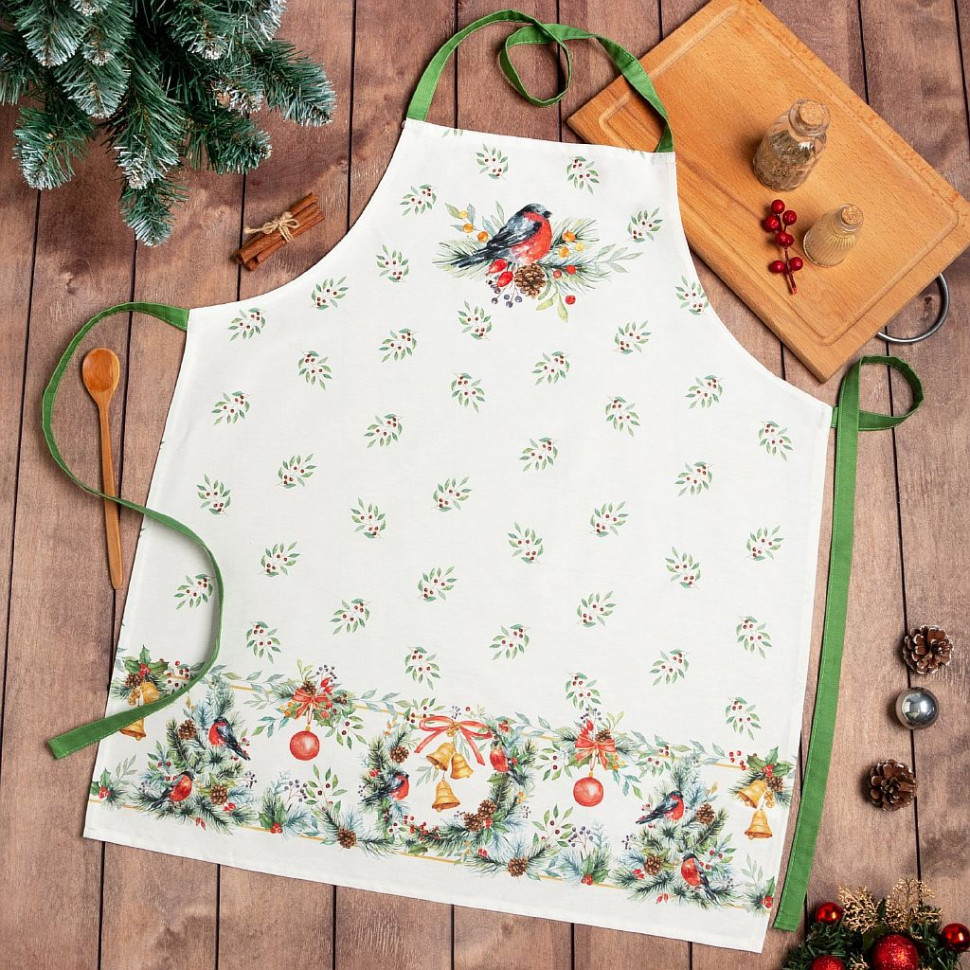 Фартук "Этель" Сhristmas bells 60х70см, 100% хл, саржа 190 гр/м2 фото 1 — Posudio