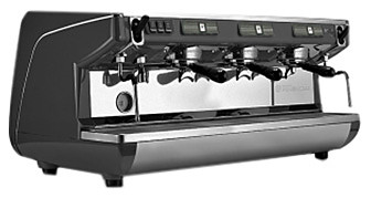 Кофемашина Nuova Simonelli Appia Life 3Gr S черная, высокие группы, экономайзер, полуавтомат фото 1 — Posudio
