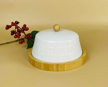 140-139 Масленка 17см BAMBOO в под.уп.(х18)Фарфор — Posudio