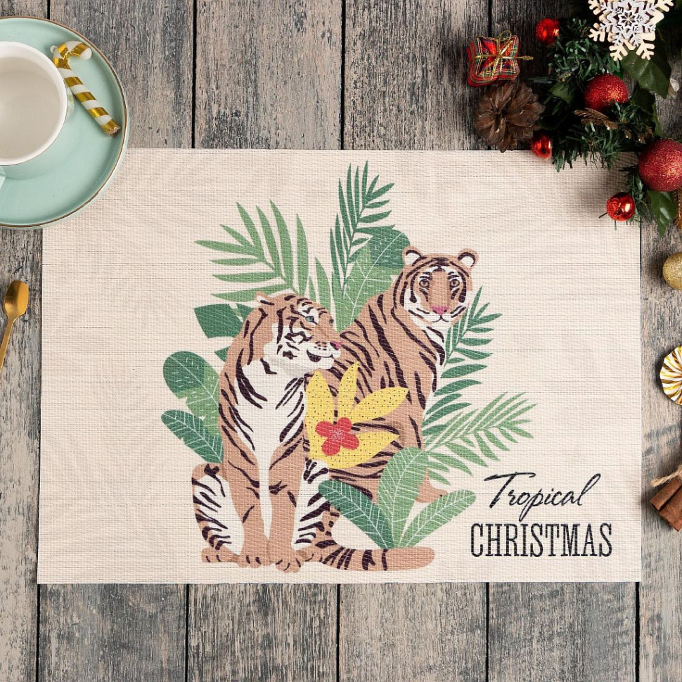 Салфетка на стол"Tropical Christmas" 40*29см. фото 1 — Posudio