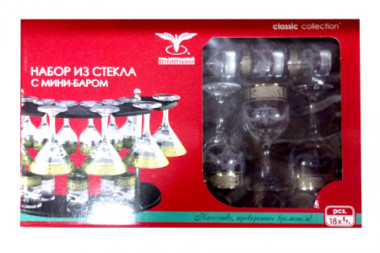 Набор с барной стойкой 19пр. &quot;Мускат&quot; (Гусь Хрусталь) — Posudio