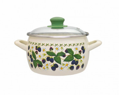 Кастрюля 2,4л. глуб.стекл.крышк.&quot;Ежевика Эксклюзив&quot; — Posudio