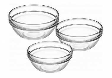 Набор салатников  ЭМПИЛАБЛЬ УДОБНОЕ ХРАНЕНИЕ 3шт.(12см.+17см,+20см) — Posudio