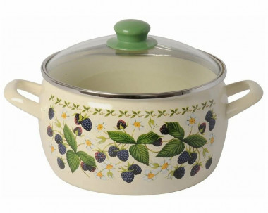 Кастрюля 5,7л. глуб.стекл.крышк.&quot;Ежевика Эксклюзив&quot; — Posudio